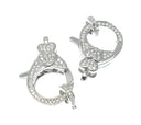 Silver Heart Clasp,Large Pave CZ Silver Clasp, Heart Design Clasp For Jewelry making, Clasp For Chain Jewelry, CLS363