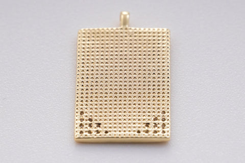 Gold cz sunray rectangle tag, 19x13mm, sunray pendant, Sun Pendant, cz sun pendant, Celestial Jewelry, 1pc or 10pcs, WHOLESALE,CPG375-CPS375