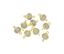 Round Gold Ball CZ Spacer Connector,Dainty Pave Ball Connector Charm,Round CZ Ball Connector Spacer,CNG104