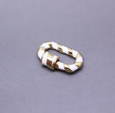 White/Gold Enamel 13x19mm Small Candy Cane Carabiner lock, Screw Clasp, Screw on Clasp, CLG089