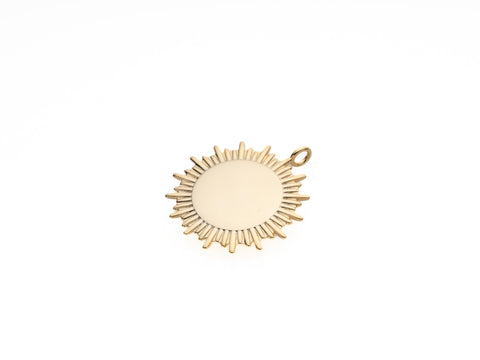 Gold Sun Medallion Pendant, sunray pendant, Warmth of sun pendant, Minimal Celestial Pendant, Sun Tarot Jewelry, Sunshine Necklace, CPG2101