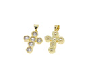 Small Cross Charm With CZ,Pave Gold Cross Pendant,Religious Gold Jewelry,CZ Gold Cross Charm,CPG688