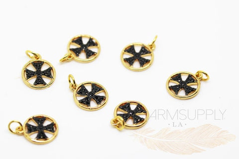 Gothic Cross Black CZ Charm/Black Diamond CZ Cross Pendant,CP368