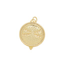 Dragonfly Gold Charm,Disc Dragonfly Pave Charm,Coin Dragonfly Pendant,Dragonfly Charm For Jewelry Making,CPG2437