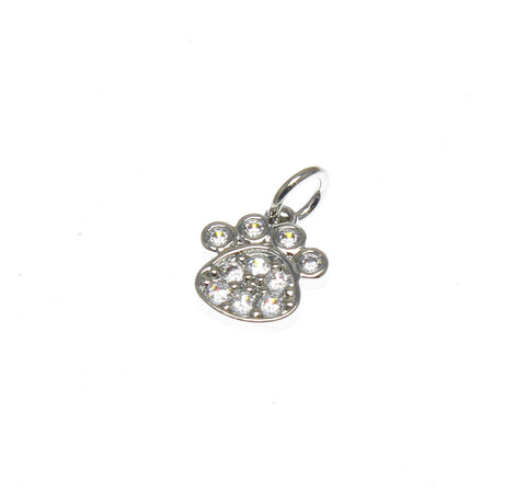 Super Dainty Silver Animal Paw charm, CZ pave, animal paw, Dog Paw, Dog Mom, Cat mom, Animal Lover, minimalist jewelry, CPS1646