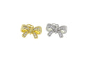 Dainty Gold Ribbon Bow Tie Charm,Minimalist Small Ribbon Charm,Timeless CZ Mini Ribbon Bow Tie Charm For Jewelry,CPG1159-CPS1159