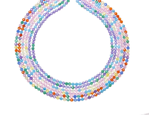 4mm  Faceted Round AAA Zircon Beads,Zircon Faceted Round Beads,3 Different Combinations Of Colorful Sparkly Round Beads.RE10-11-12