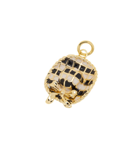 Black And White Checkerboard Plaid Hat Charm For Jewelry Making,Hat Charm With Bow Tie Ribbon,Princess Checkerboard Hat Charm,CPG1234