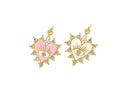 Heart Evil Eye Charm,Gold Pave Heart charm ,Minimalist Heart charm,Heart Charm Gift For Her, CPG018,CPG019