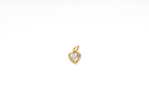 Gold Small Dainty CZ Heart Charm, cz heart trinket, Minimalist Heart, CZ Heart jewelry, little cz heart charm, 6mm, CPG1025