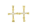 Gold Diamond Cross Charm,Pave Cross Pendant,Religious Gold Jewelry,Micro Pave Gold Cross Charm,CPG070