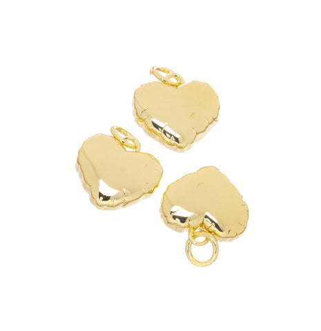 Dainty Gold Birthday Balloon Heart Charm,Balloon Heart Charm For Jewelry Making,Shiny Gold Heart Charm For Loved One,CPG492