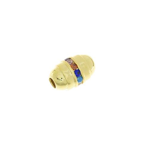 Tube Barrell Spacer Bead,CZ Gold Spacer Bead ,Large Hole Spacer Bead For Elastic Cord,Chain Or Leather Cord,SPG011