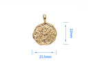 Gold Tree Of life Cz Medallion Pendant, Family Tree Pendant, Family Symbol, Tree of Life Slide through chain, CPG2097