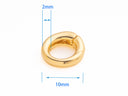 Small Gold Round Snap close ring, push gate ring, charm holder, 10mm, round jewelry clasp, Ring to Connect, CLG213