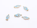Gold or Silver Turq Blue Fish Connector, 1 pc or 10 pcs WHOLESALE CNG035