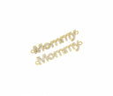 Mommy Monogram Connector Charm,Mommy Bracelet Connector,Gold Mommy Connector Charm With AAA Cubic Zirconia,CNG031