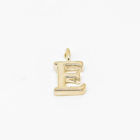 E-H 5 pcs, 10 pcs or 50 pcs, Gold Plain 6mm Alphabet Charm, Wholesale