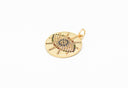 Matte Gold,Silver Evil Eye Rainbow cz Pendant,CP140