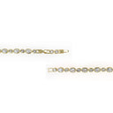 High Quality Fine‑Cut Oval Large and Small CZ Tennis Bracelet 2-sided lock on a white surface.