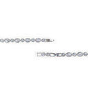 High Quality Fine‑Cut Oval Large and Small CZ Tennis Bracelet 2-sided lock on a white surface.