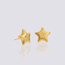 Gold Stainless Puffy Star Stud Earrings, ERG557