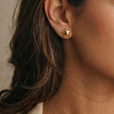 Gold Stainless Puffy Star Stud Earrings, ERG557