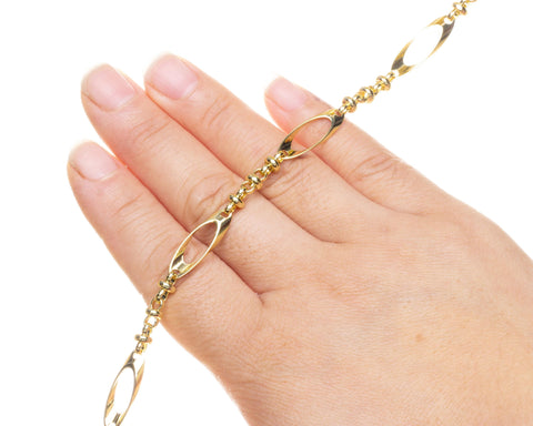 Gold Oval Link Alternating Chain,Shiny Smooth Gold Chain For Jewelry Making,Mix Oval And Round Link Chain For Necklace And Bracelet,CHG098