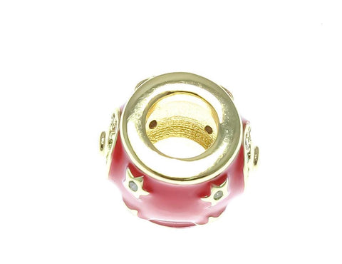 18K Gold Red or Black Evil Eye Spacer Bead With CZ, Spiritual Protection, Spacer Bead For Bracelet Or Necklace, Evil eye, SPG114