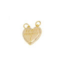 Best Friend Two Piece His And Hers Heart CZ Charm,Gold Two Piece Heart Charm,Gift For Girlfriend Or Boyfriend,Valentine's Day Gift,CPG784