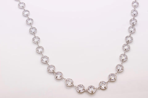18k Gold Plated or Silver CZ Cubic Zirconia Stone Link Chain, Large CZ Stone, Chain Sold by the Foot, CHG1068, CHS1068