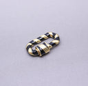 Black/Gold Enamel 13x19mm Small Candy Cane Carabiner lock, Screw Clasp, Screw on Clasp, CLG084