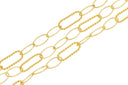 Twisted Rope Oval Chain,Gold Elongated Oval Paperclip Chain,Large Link Paperclip Chain For Jewelry Making,Chain For Necklace,Bracelet,CHG065