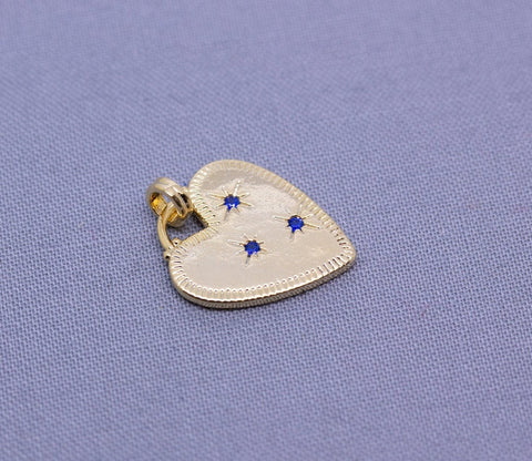 Gold or Silver Heart of Token with Stars, 1 piece or 10 pieces,CPG027,CPS027