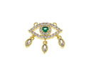 Gold Pave Evil Eye Connector Necklace Charm,CZ Evil Eye Connector Charm,Evil Eye Connector With Baguette CZ,CNG057