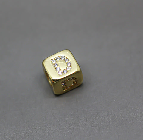HOT SELLER Gold Alphabet Cubes, Gold Letter Cubes, A-F Letters, 9x9mm, 1pc, 5 pcs, 10 pcs, Wholesale