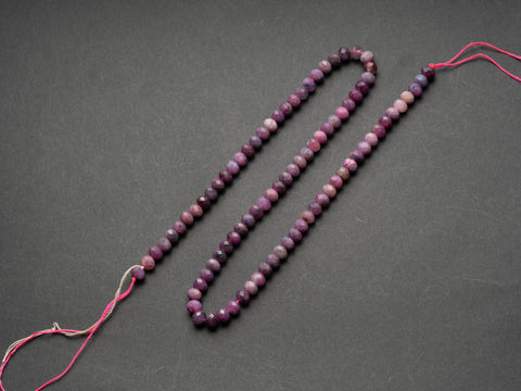 AA Natural Ruby Faceted Rondelle Beads or Spacers, Light Ruby or Dark Ruby, Medium Size 4mm x 6mm, 15.5" strand MR120, MR121