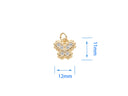 Gold Butterfly Charm With Micro Pave Stones,Delicate Butterfly Charm Necklace,CPG090