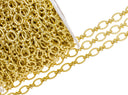 Gold Oval Twisted Braided Chain,Twisted Oval Rope Link Chain For Jewelry Making,Oval Chain For Necklace And Bracelet,CHG0083