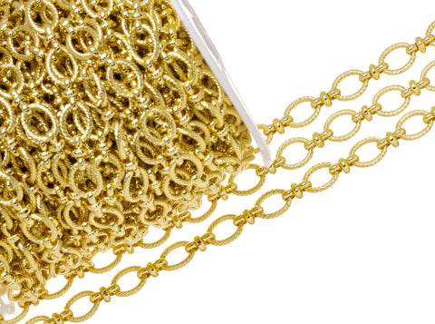 Gold Oval Twisted Braided Chain,Twisted Oval Rope Link Chain For Jewelry Making,Oval Chain For Necklace And Bracelet,CHG0083