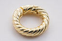 Gold Ribbon Push Gate Circle Ring, 15mm, Ribbon Style, Circle Push Ring with Style, Great Way to add a charm