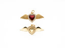 Wings Heart Pendant, MicroPave CZ Heart Necklace, Heart-Shaped Charm, DIY Jewelry Making Supplies, CPG2018
