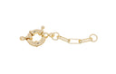 Gold Sailor Clasp Chain Extender,Gold Sailors Clasp With Paper Clip Extension Chain,Spring Ring Sailor Clasp,Spring Ring Round Clasp,CLG252