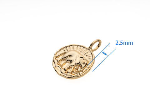 Elephant Necklace - 18k Gold Plated, Pendant Jewelry, Gift Ideas, loyalty, power, wisdom, and fertility, gold medallion jewelry, CPG2111