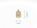 14K Gold plated cz Heart Tag, 15x11mm, cz heart, CPG200
