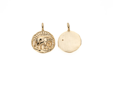 Elephant Necklace - 18k Gold Plated, Pendant Jewelry, Gift Ideas, loyalty, power, wisdom, and fertility, gold medallion jewelry, CPG2111