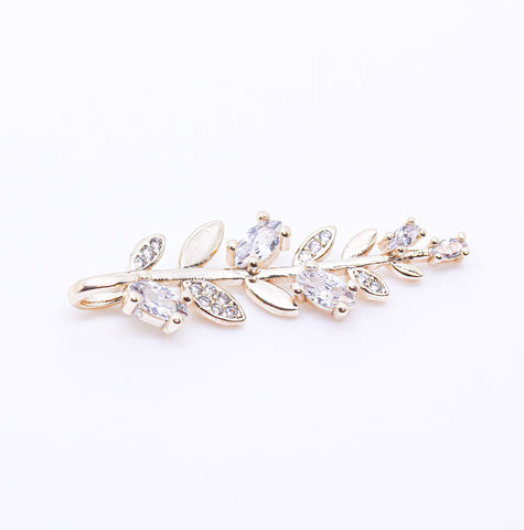 Gold Leaf Charm,Vine Gold leaf, CZ Leaf Pendant,1pc Or 10 pieces,WHOLESALE,CPG275-CPS275