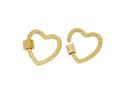 Gold or Silver Engraved Pattern Textured Open Heart Carabiner,Carabiner screw clasp,Decorative Heart Screw Carabiner Clasp,CLG165-CLS165