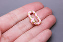 Baby Pink/Gold Enamel 13x19mm Small Candy Cane Carabiner lock, Screw Clasp, Screw on Clasp, WHOLESALE, CLG087