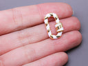 White/Gold Enamel 13x19mm Small Candy Cane Carabiner lock, Screw Clasp, Screw on Clasp, WHOLESALE, CLG089